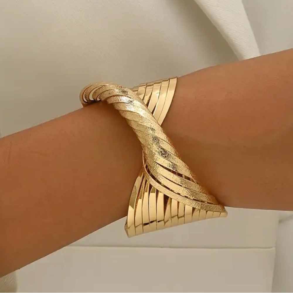 NWOT, Gold Women's Twisted Cuff Bracelets